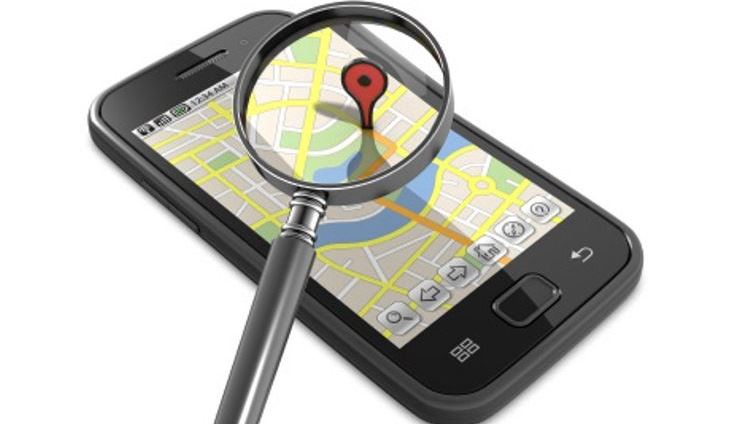 Smart phone displaying map